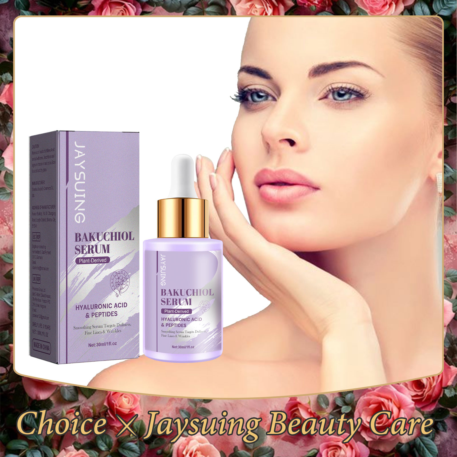 Skincare Glow Glowing - Bakuchiol Serum peremajaan wajah, Anti Keriput