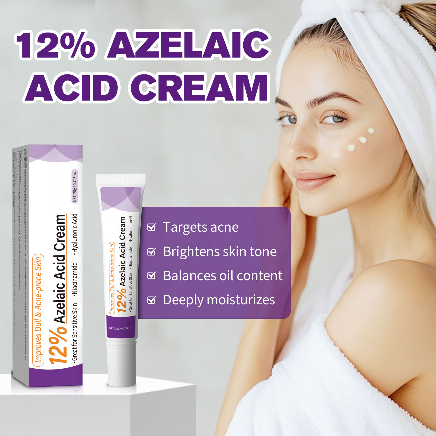 Skincare Skintific - Krim Asam Azelaat Ringan Meningkatkan Kulit