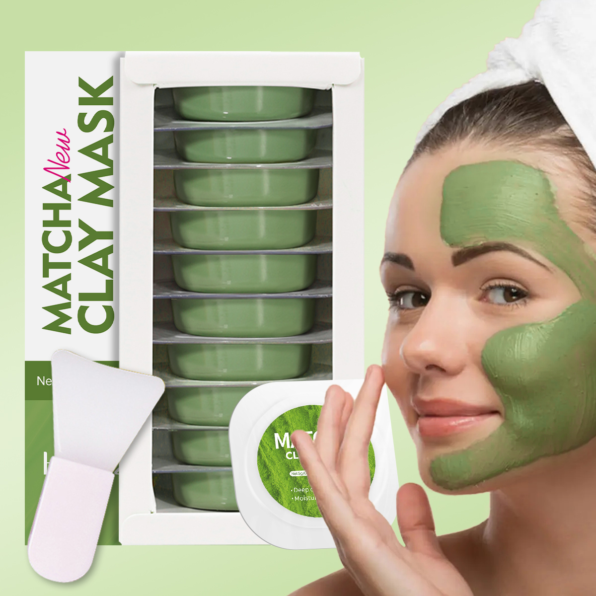 Mud Mask Kaolin - Masker Pembersih dalam Matcha formula lumpur