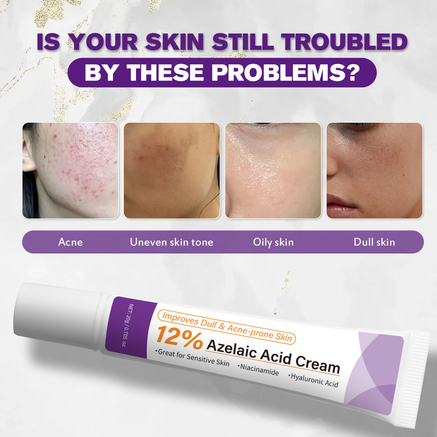 Krim Asam Azelaat Ringan Menin - Skincare Skintific ulasan dan harga